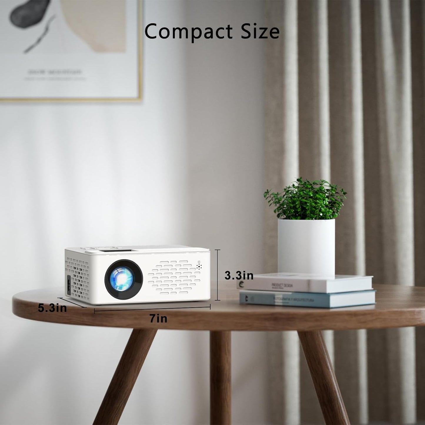 1080P Full HD Portable Mini Projector, Upgraded Bluetooth Movie Projector with Screen, Compatible with TV Stick Smartphone/Hdmi/Usb, Indoor & Outdoor Use