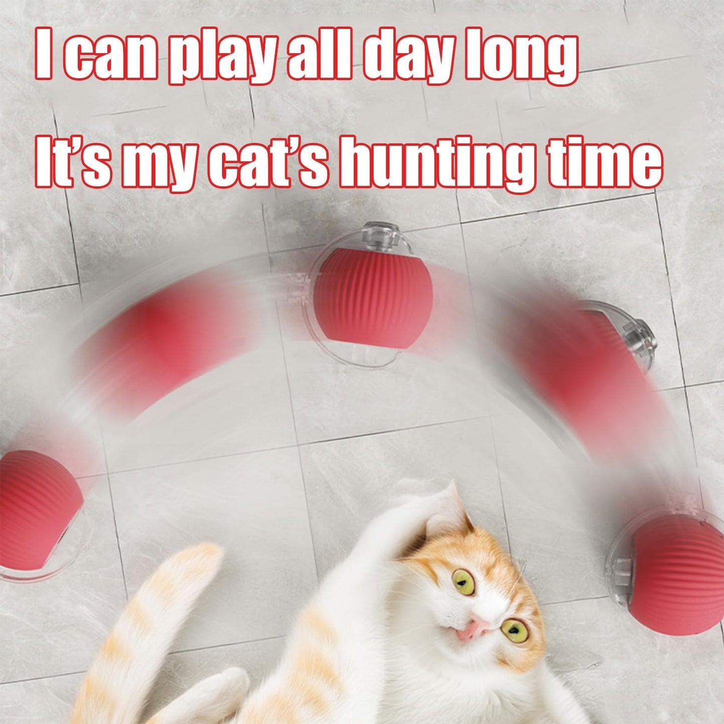 2025 New Interactive Dog Cat Toys Balls,Interactive Rolling Ball Cat Toy, 360° Smart Automatic Rolling Pet Ball, Fast Moving Toy for Dog and Cat(Red)