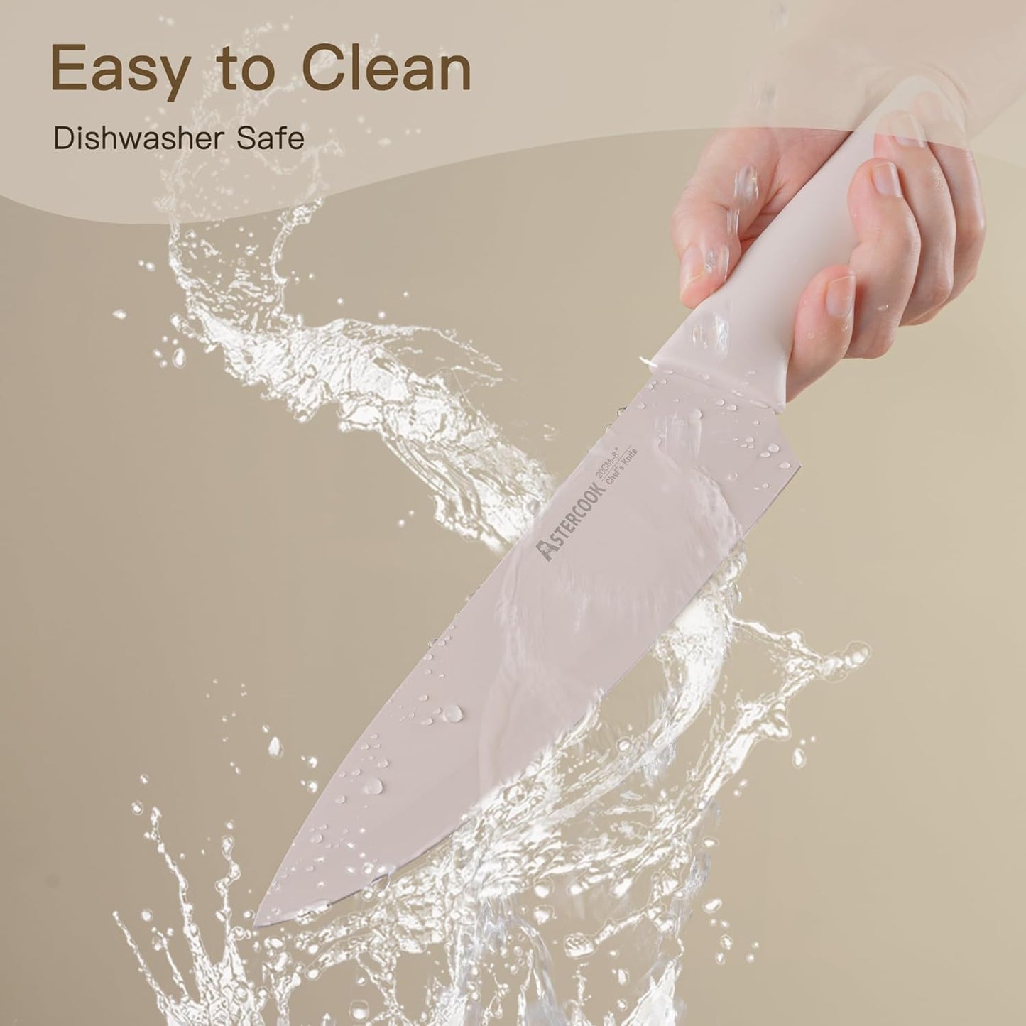 Knife Set, 13 Pieces Kitchen Knives Set with Healthy Anti-Rust Coating, Dishwasher Safe, Stainless Steel Chef Knife Sets with 6 Blade Guards, Perfect Holiday Gifts for Kitchen