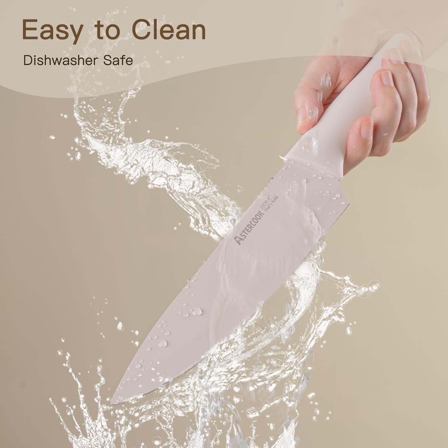 Knife Set, 13 Pieces Kitchen Knives Set with Healthy Anti-Rust Coating, Dishwasher Safe, Stainless Steel Chef Knife Sets with 6 Blade Guards, Perfect Holiday Gifts for Kitchen