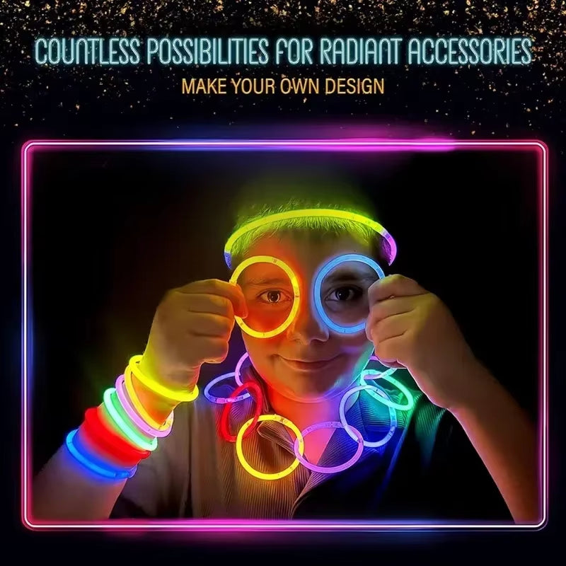 10/100Pcs Fluorescence Sticks Party Multicolor Glowing Stick Bright Colorful Light Bendable Glow Bracelet Chemical Fluorescence