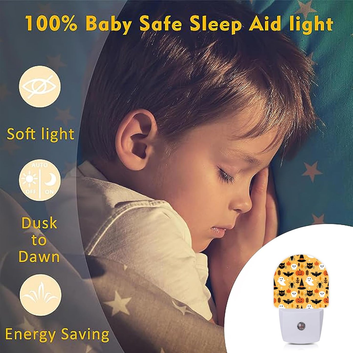 Halloween Ghost Skull Pumpkin Cat Night Lights Plug into Wall for Girls Boys Room,Night Light LED Lamp Dusk to Dawn Sensor round Lamp for Bedroom Bathroom Hallway Home Wall Decor