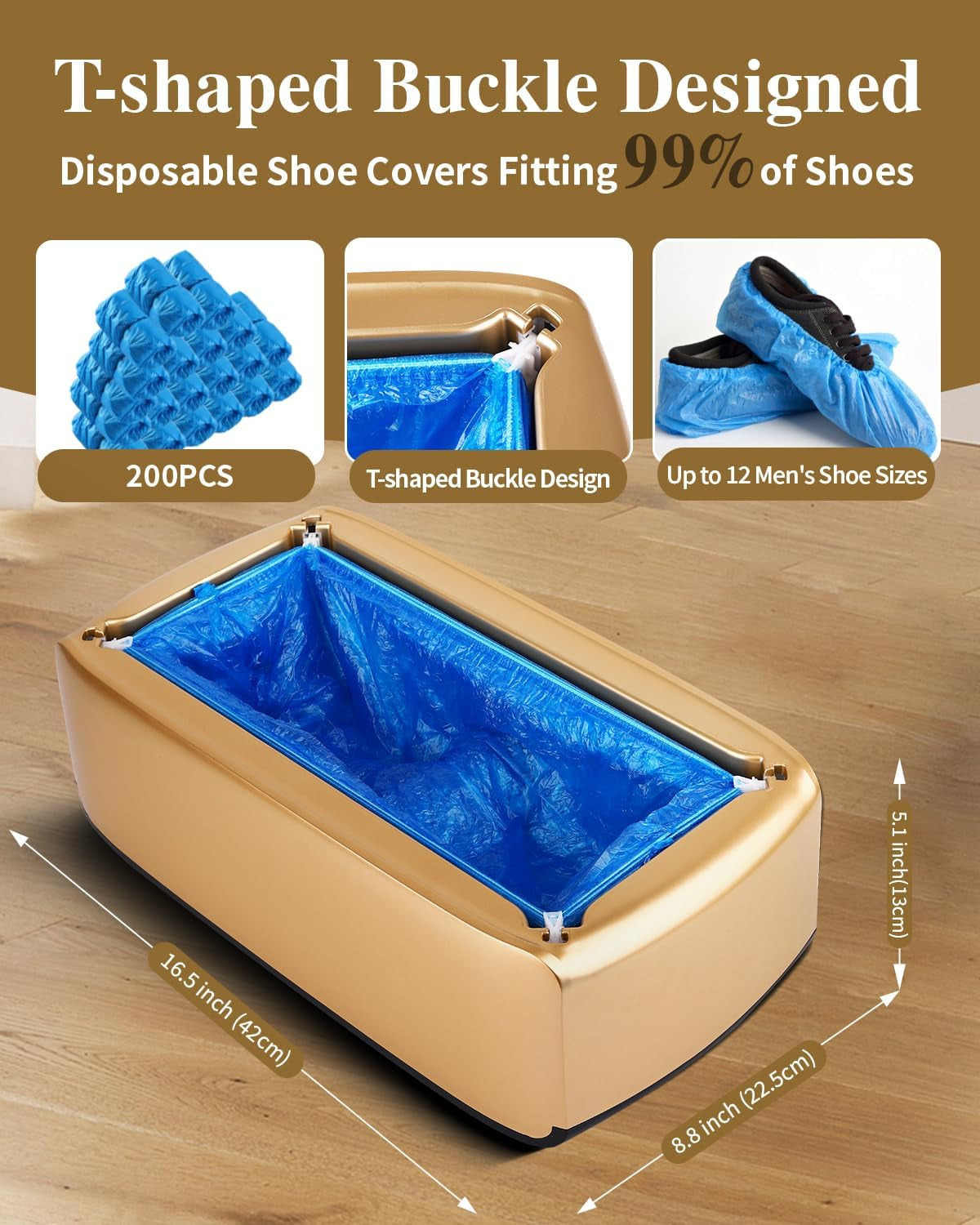2025 Upgraded Automatic Shoe Cover Dispenser Machine with 200 Disposable Covers, Fits Most Shoe Sizes, Ideal for Home, Office, Hospital, Factory, and Laboratory Use