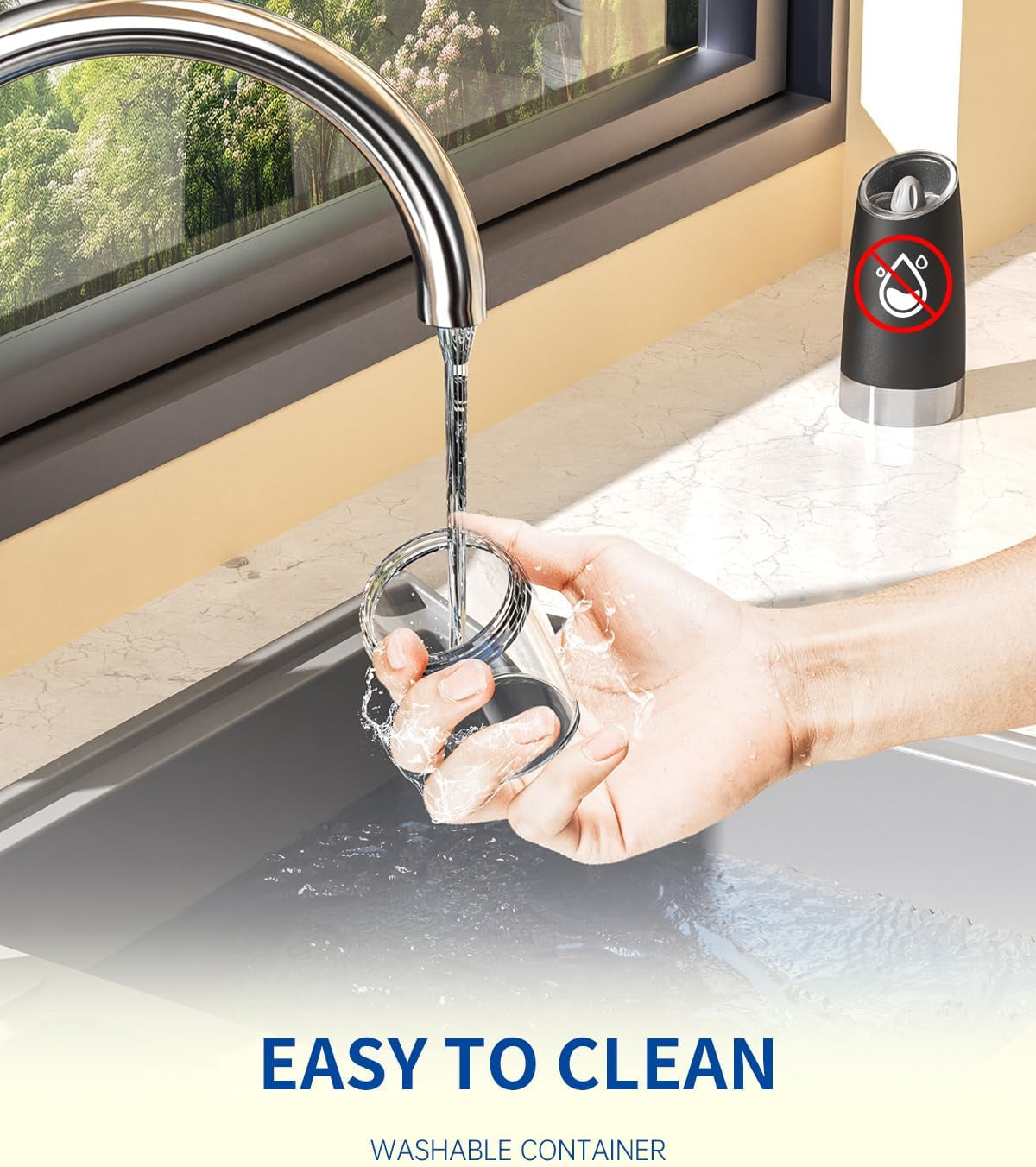 Gravity Electric Salt and Pepper Grinder Set Automatic Salt and Pepper Grinder Set with LED Light, Battery Operated, Adjustable Coarseness, Large Capacity, for Home Kitchen BBQ