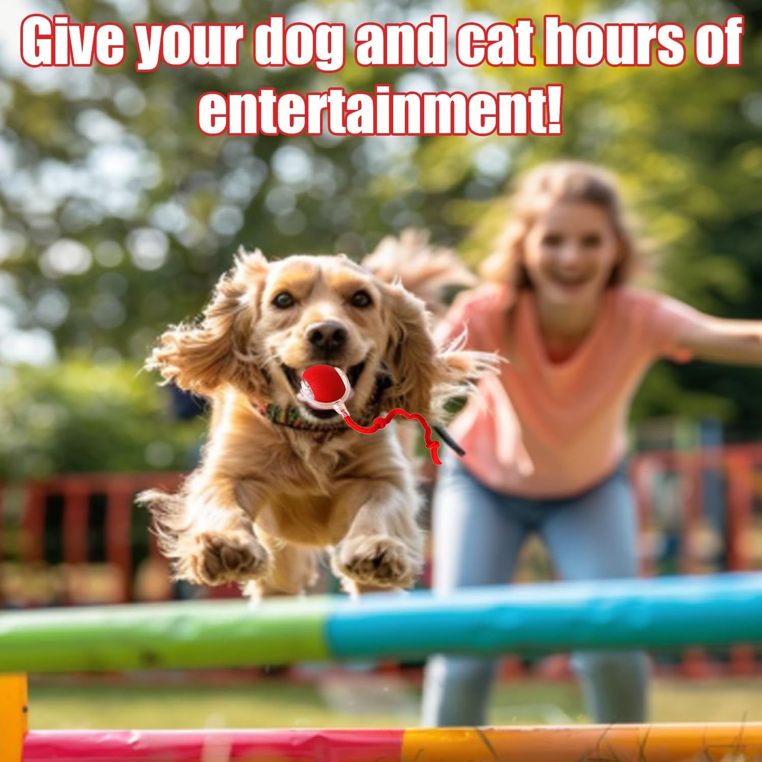 2025 New Interactive Dog Cat Toys Balls,Interactive Rolling Ball Cat Toy, 360° Smart Automatic Rolling Pet Ball, Fast Moving Toy for Dog and Cat(Red)