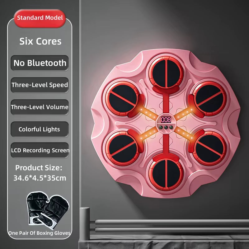 Smart Boxing Machine,Home Music Wall Target Trainer with Gloves,Games Toys Children and Adults,Decompression with Bluetooth