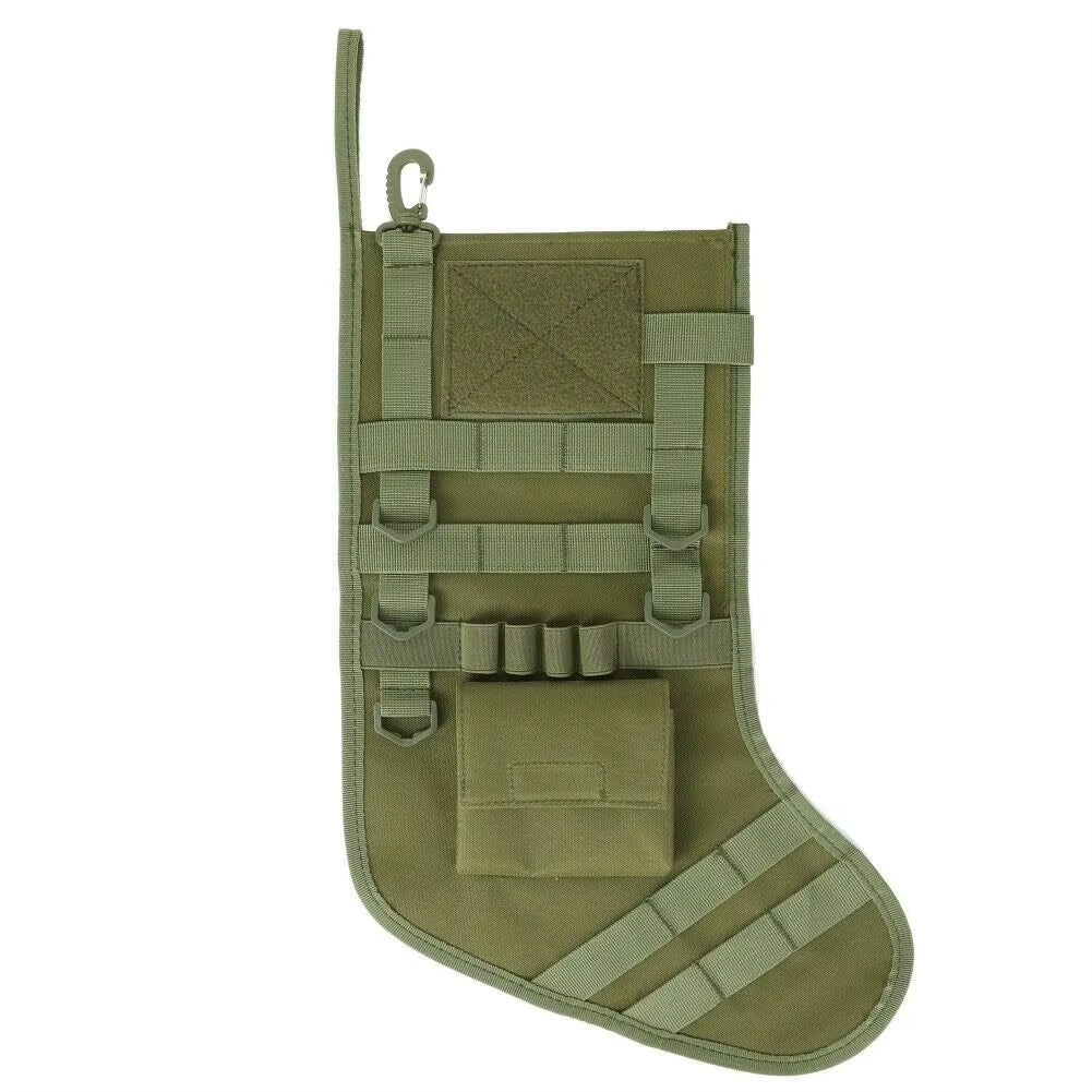 Tactical Christmas Stocking | Military-Style MOLLE Storage Bag | Perfect Holiday Gift for Hunting, Outdoor, and Mantel Decoration