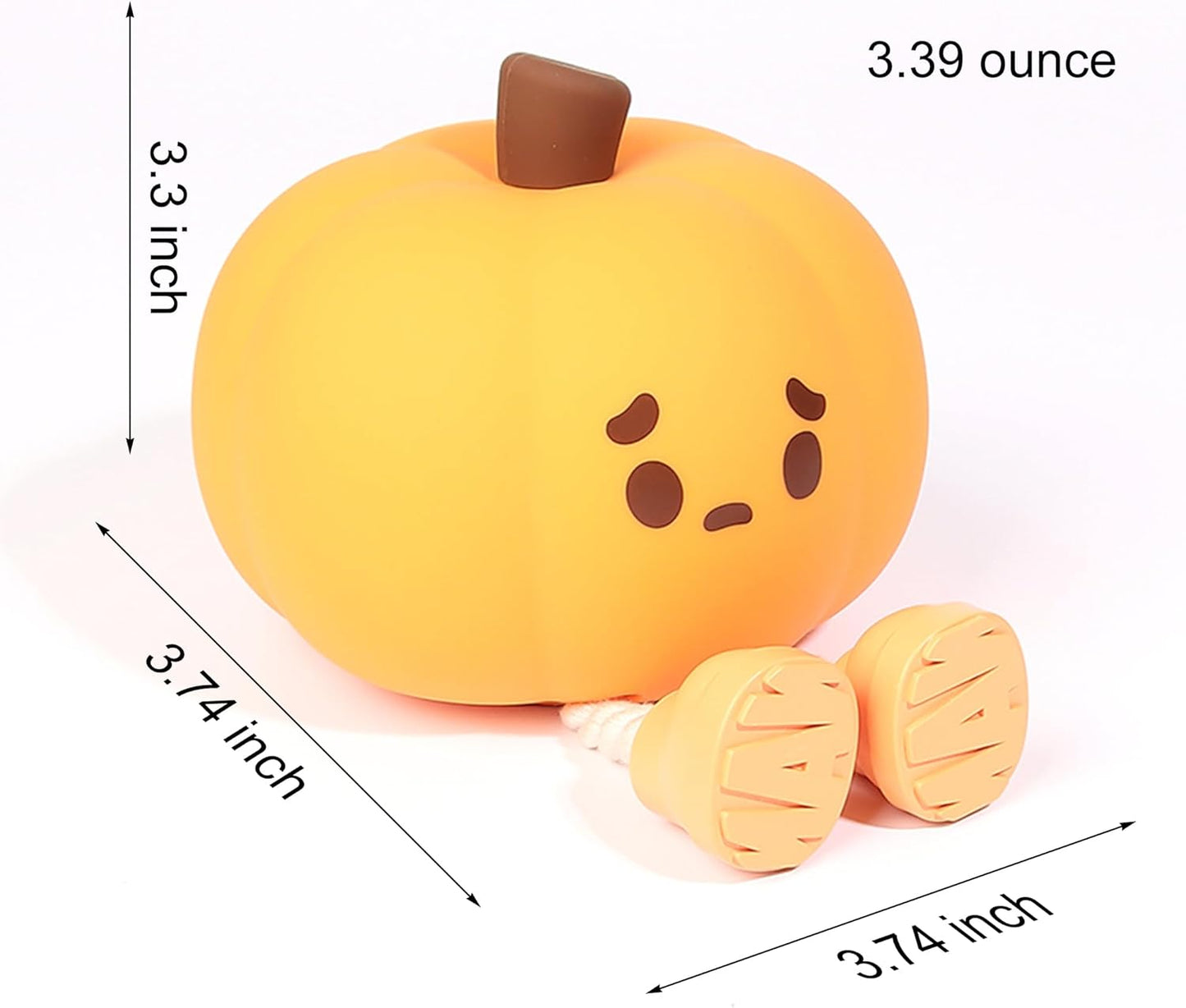 Cute Pumpkin LED Night Light, 3 Level Dimmable Nursery Nightlight, Silicone Soft Light Lamp Gift, Rechargeable Bedroom Touch Lamp for Breastfeeding, Kids, Girl, Boy, Halloween Decor (Pumpkin Shape)