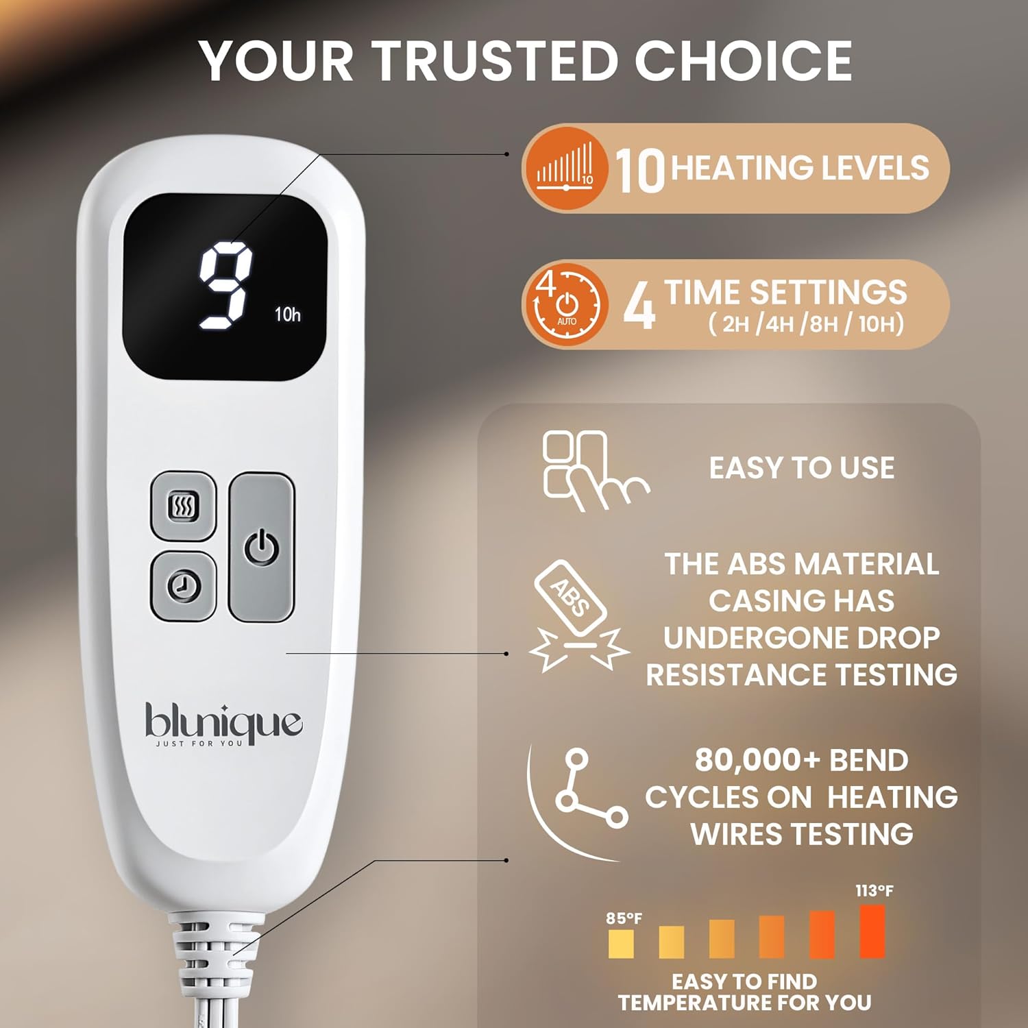 Cow Print Heated Throw Blanket, Electric Sherpa Fleece Blanket with 10 Heat Levels and 10-Hour Auto Off, Soft Washable 50 x 60 Inch Heating Blanket (White Cow Print)