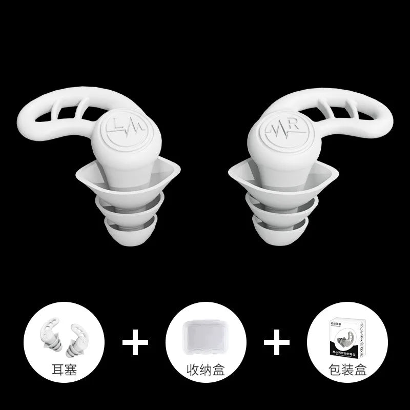 4 Layer Motorcycle Riding anti Noise Silicone Earplugs Waterproof Swimming Earplugs for Sleeping Diving Surf Soft Ear Protector