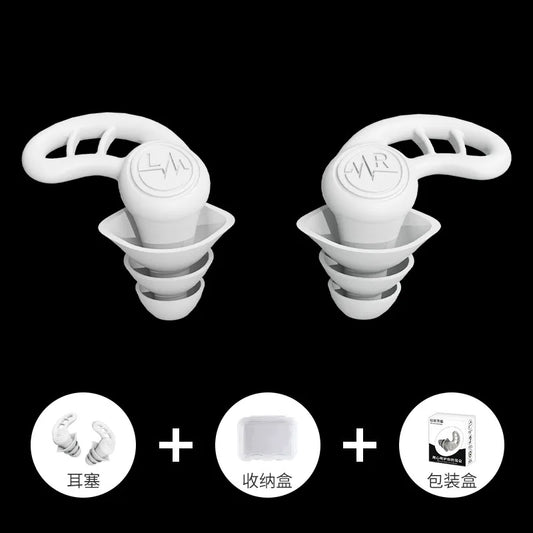 4 Layer Motorcycle Riding anti Noise Silicone Earplugs Waterproof Swimming Earplugs for Sleeping Diving Surf Soft Ear Protector