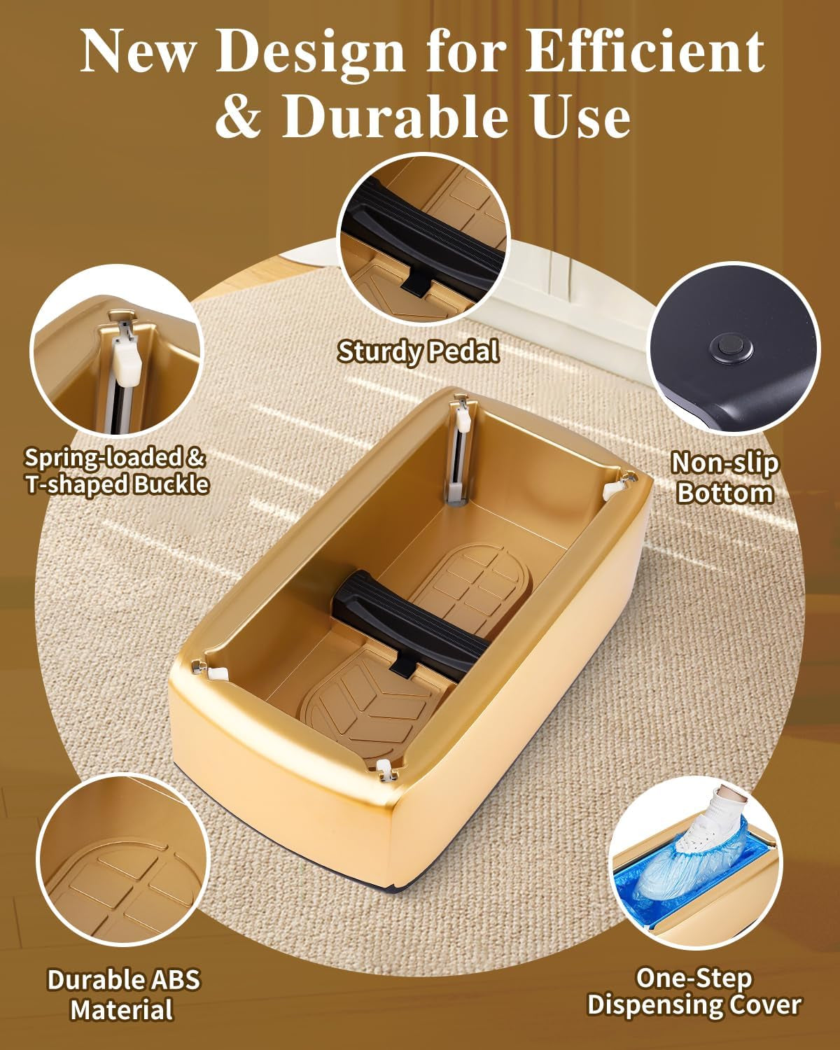 2025 Upgraded Automatic Shoe Cover Dispenser Machine with 200 Disposable Covers, Fits Most Shoe Sizes, Ideal for Home, Office, Hospital, Factory, and Laboratory Use