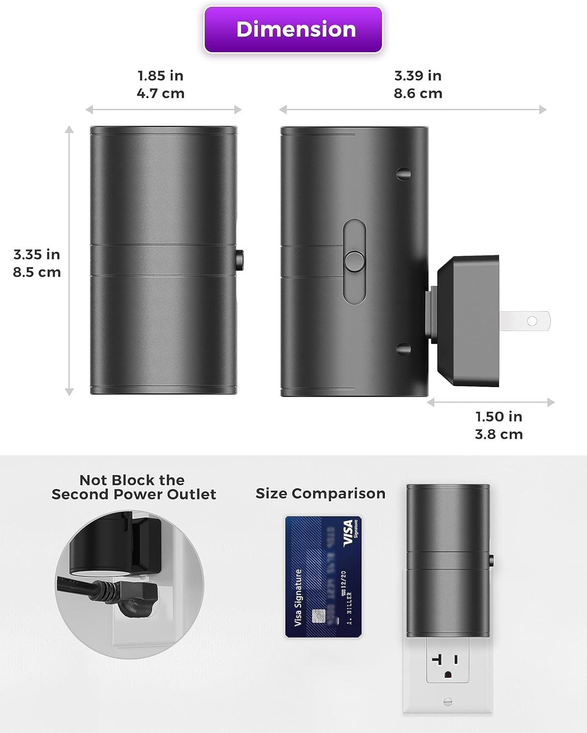 [2 Pack] Halloween Purple Night Light, Light Plug in with Sensor, Adjustable Brightness, Dimmable Lights Decorative for Christmas, Holiday, Home Decor, Party Bathroom