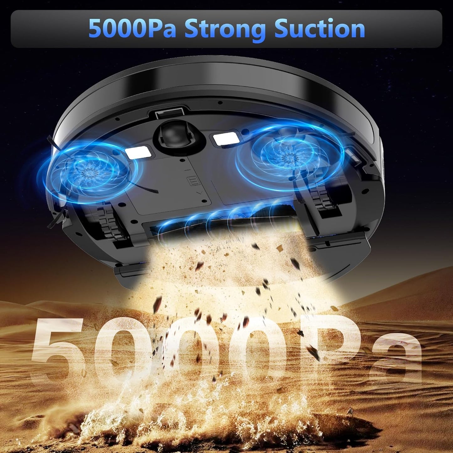 Robot Vacuum and Mop Combo, 5000Pa Suction Robotic Vacuum Cleaner with 150 Min Runtime, App and Remote Control, Self-Charging, Ideal for Hard Floors, Carpets, and Pet Hair (G8000 Max)