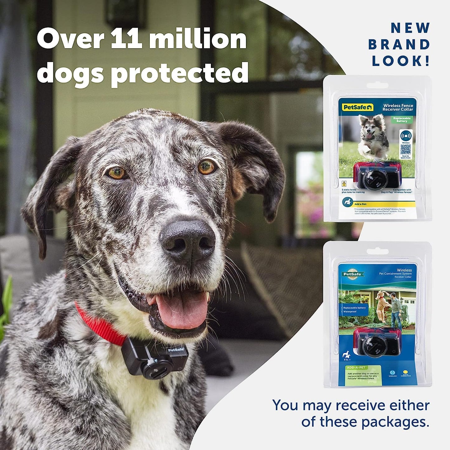 Wireless Pet Containment System Receiver Collar - Battery-Operated & Waterproof - Adjustable Receiver Collar with 5 Correction Levels - for Dogs 5Lb+