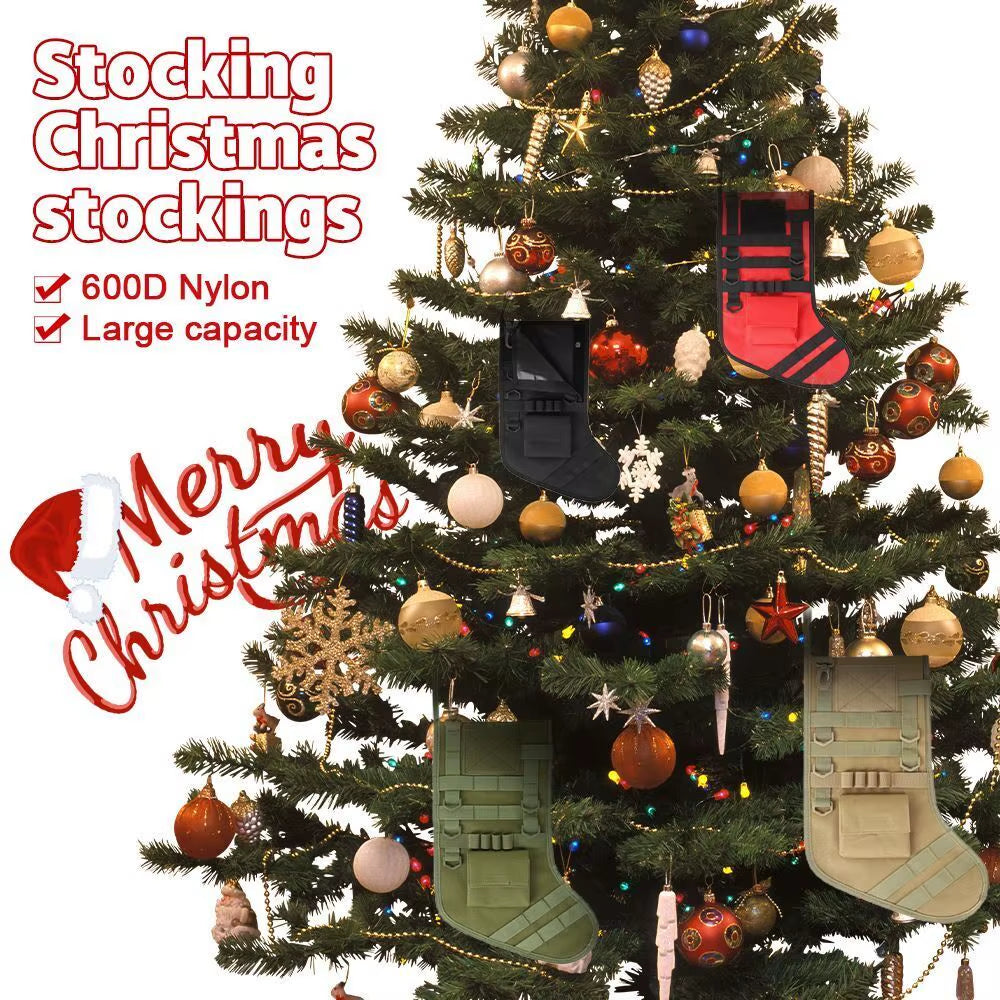 Tactical Stocking Perfect Mantel Decoration Decor for Military Gift Christmas Outdoor Hunting Storage Bag Xmas Gift