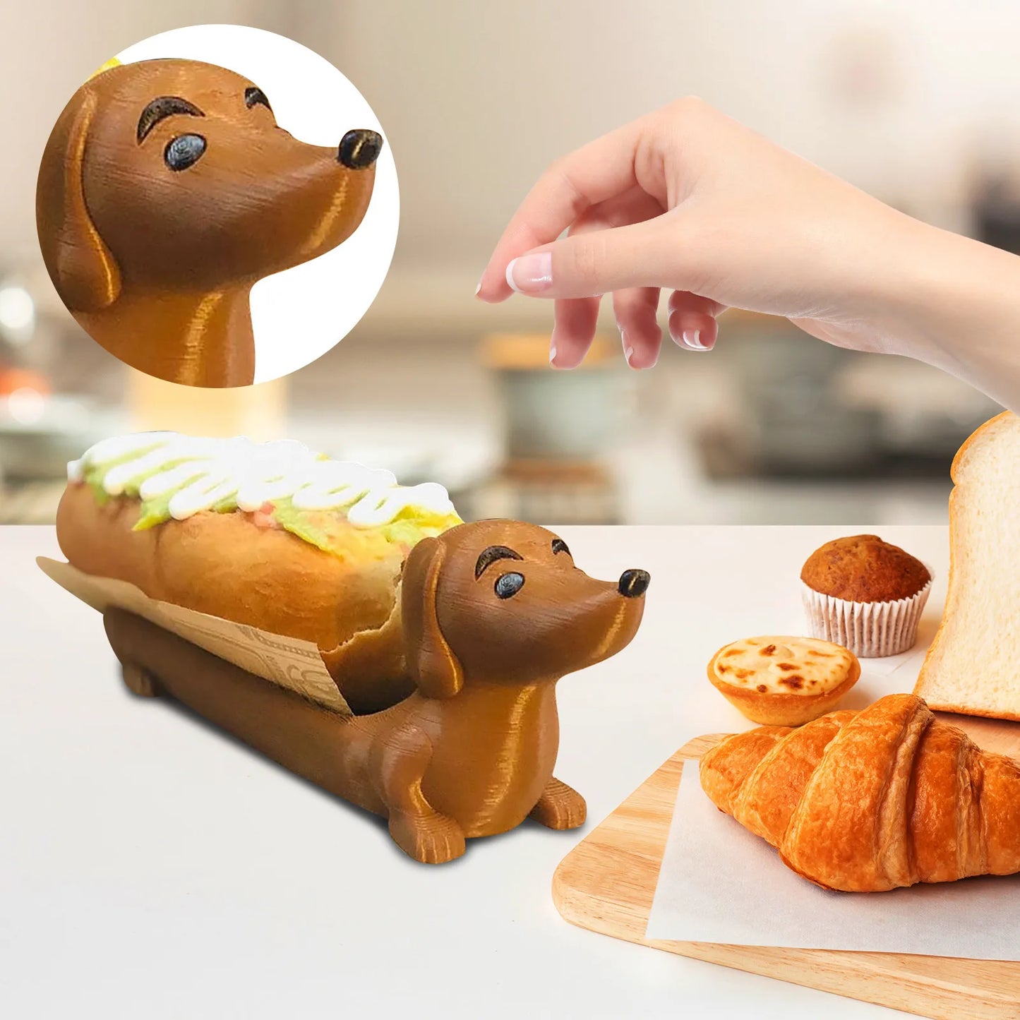 🌭 Sausage Dog Tray | Fun Hot Dog & Sushi Plate | Cute Sandwich & Candy Dish for Home Decor & Meals