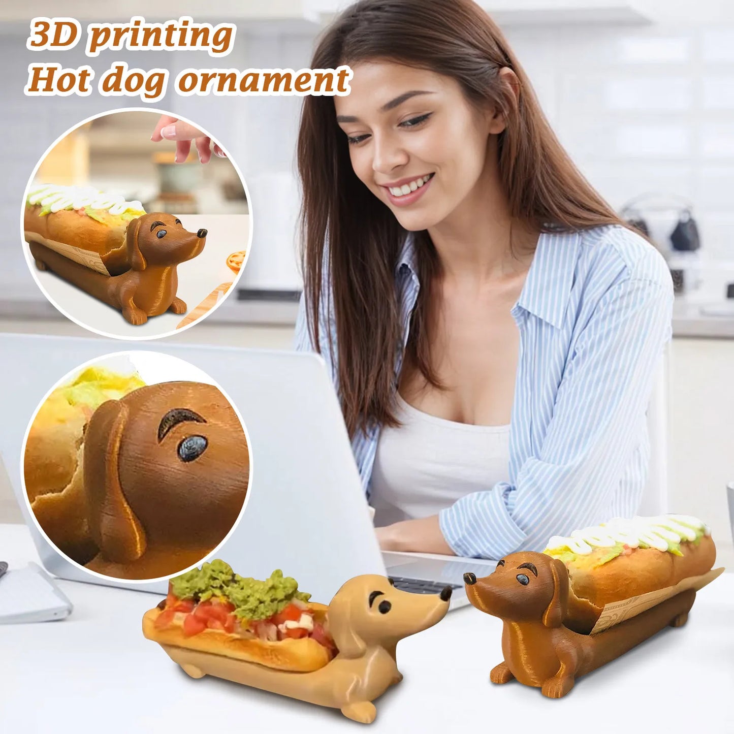 🌭 Sausage Dog Tray | Fun Hot Dog & Sushi Plate | Cute Sandwich & Candy Dish for Home Decor & Meals