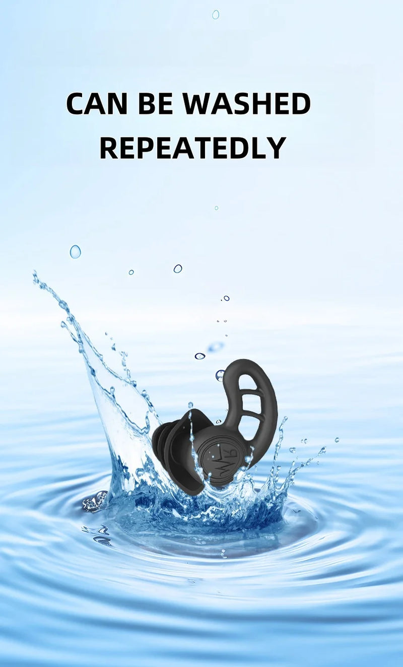 4 Layer Motorcycle Riding anti Noise Silicone Earplugs Waterproof Swimming Earplugs for Sleeping Diving Surf Soft Ear Protector