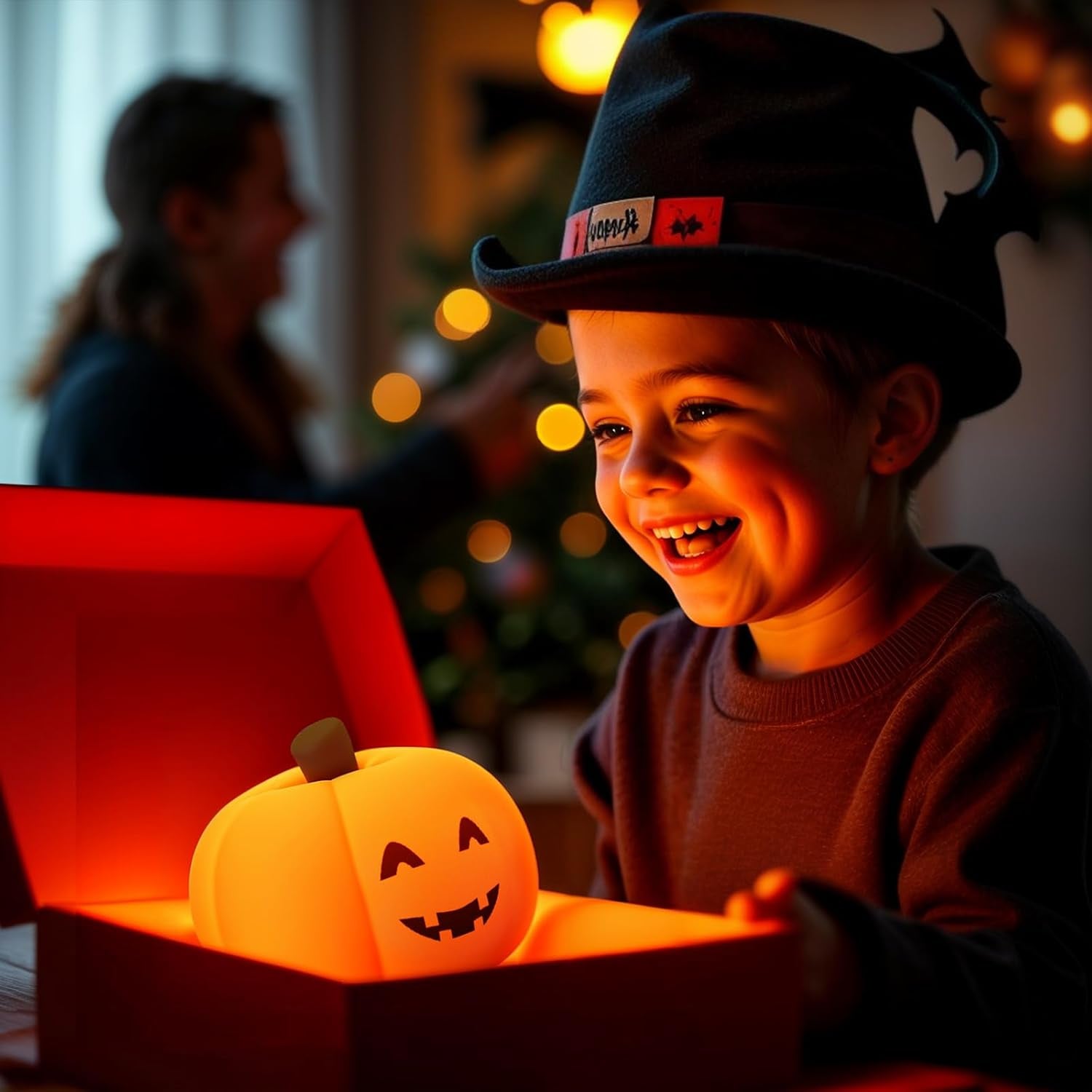 Cute Pumpkin Night Light Rechargeable Halloween Decor Pumpkin Lamp, Squishy Silicone 3-Level Dimmable Brightness Touch Control 30-Minute Timer, for Kids Family Bedroom Fall Decorations