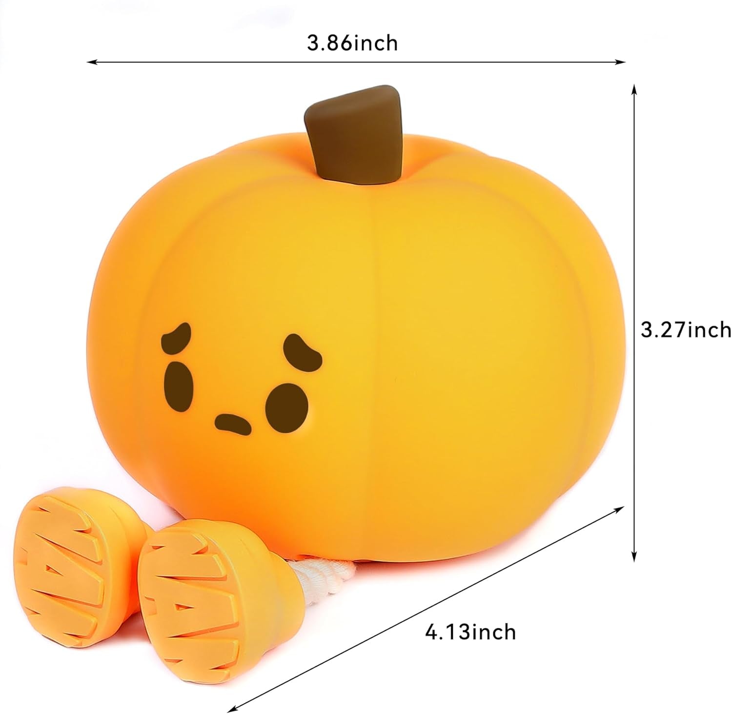 Pumpkin Night Light, Cute Silicone Night Light for Kids, Squishy Touch Nightlight Rechargeable Dimmable for Nursery Lamp for Breastfeeding, Halloween Decor, Office Desk and Kids Room Décor