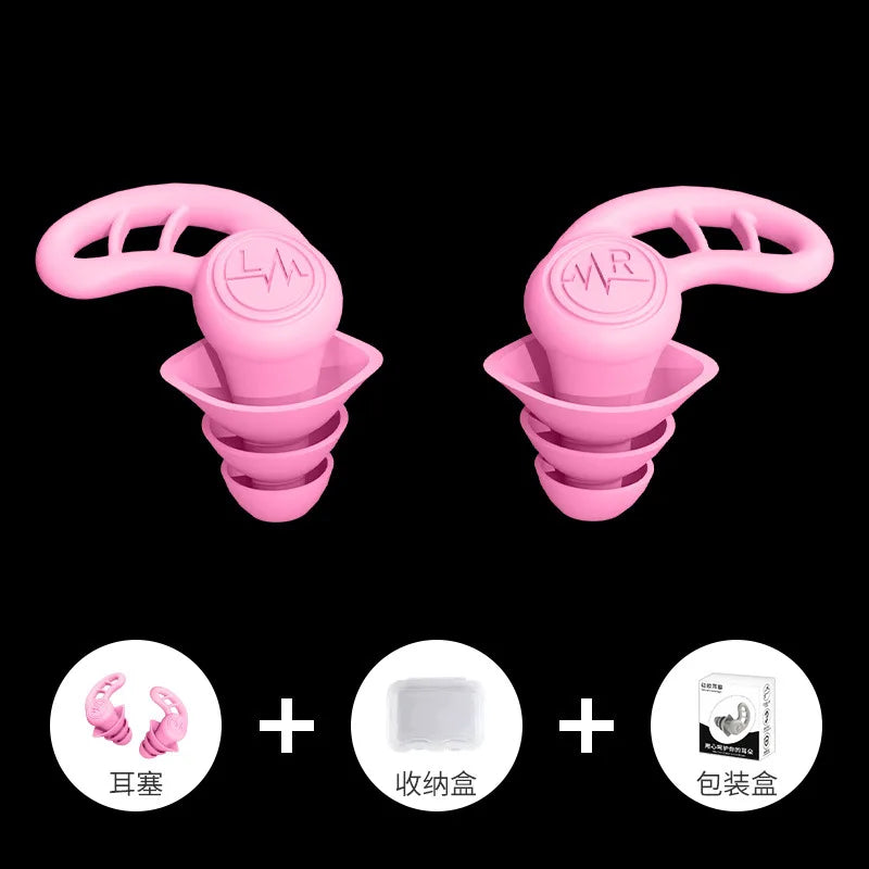 4 Layer Motorcycle Riding anti Noise Silicone Earplugs Waterproof Swimming Earplugs for Sleeping Diving Surf Soft Ear Protector