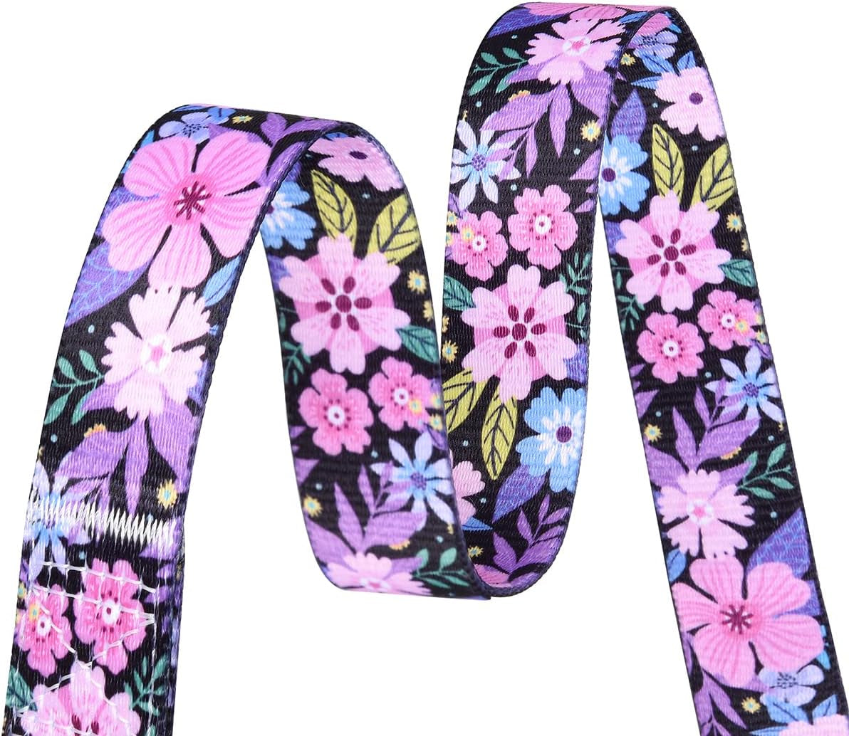 Dog Collar with Bohemia Floral Tribal Geometric Patterns - Soft Ethnic Style Collar Adjustable for Small Medium Large Dogs(Floral Pink,M)