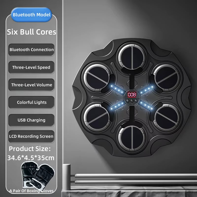 Smart Boxing Machine,Home Music Wall Target Trainer with Gloves,Games Toys Children and Adults,Decompression with Bluetooth