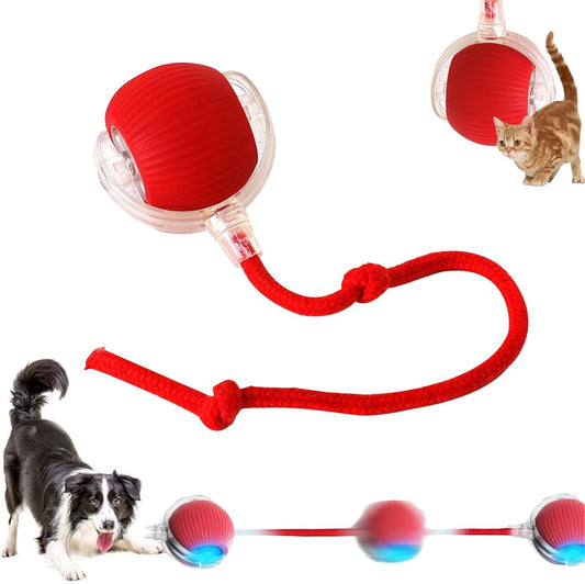 2025 New Interactive Dog Cat Toys Balls,Interactive Rolling Ball Cat Toy, 360° Smart Automatic Rolling Pet Ball, Fast Moving Toy for Dog and Cat(Red)